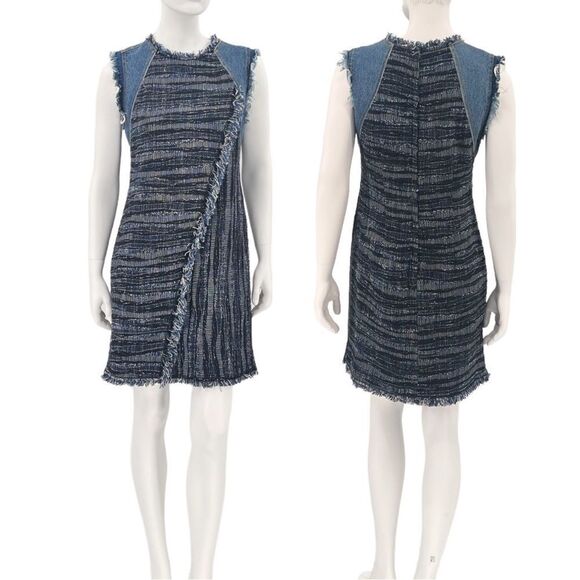 REBECCA Taylor Boho Tweed And Denim Dress BNWT - Picture 6 of 7